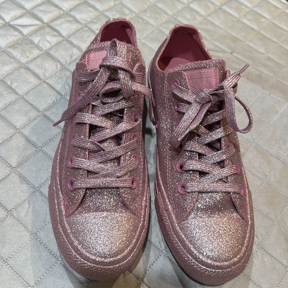 Converse Chuck Taylor All Star Low Pink Glitter Size 8 sneakers new - Picture 7 of 14